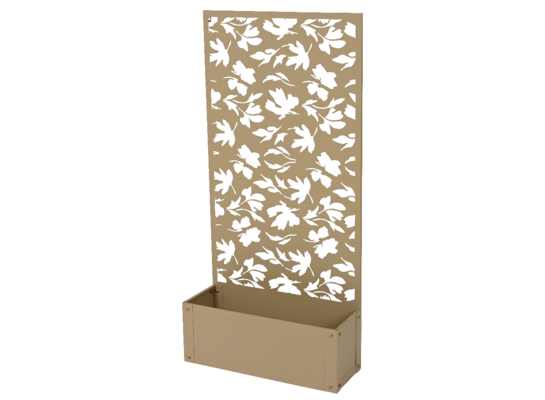 Kwietnik metalowy ścianka 57 x 21 x 118 cm piaskowy