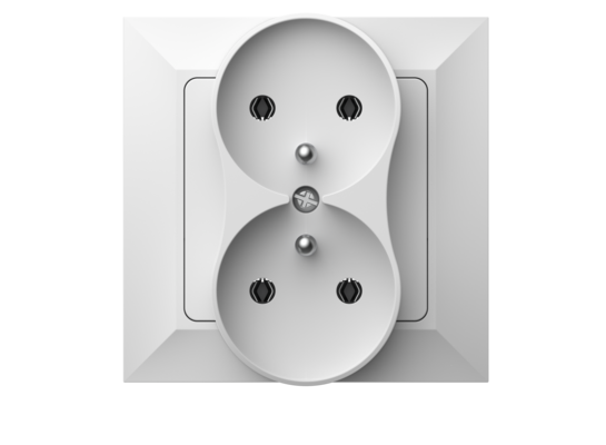 Gniazdo podwójne 2x2P+Z Mila białe Duwi