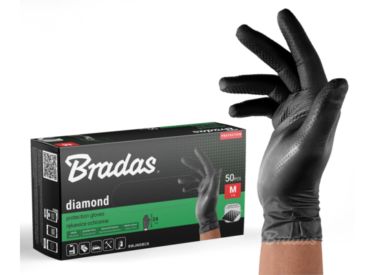 Rękawice ochronne DIAMOND nitrylowe XL rozmiar 9 - 10 czarne