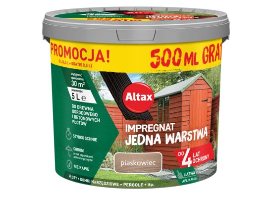 Impregnat Jedna Warstwa 4 lata piaskowiec 5 l Altax