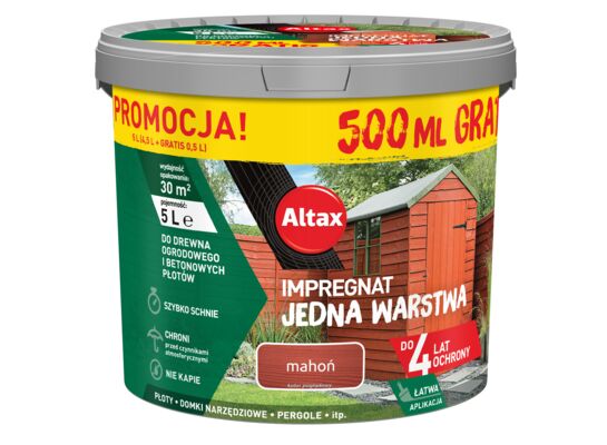 Impregnat Jedna Warstwa 4 lata mahoń 5 l Altax