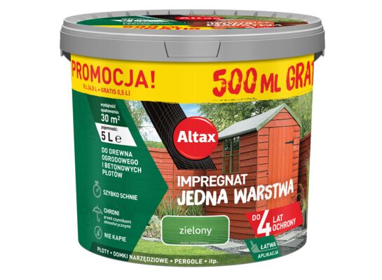 Impregnat Jedna Warstwa 4 lata zielony 5 l Altax