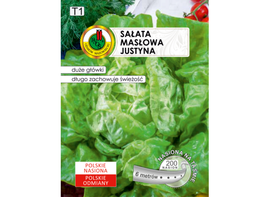 Sałata głowiasta masłowa Justyna 6 m GC T1 PNOS