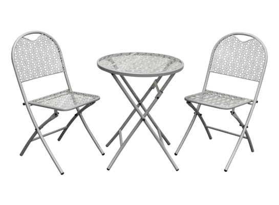 Zestaw składany balkonowy stolik + 2 krzesła ażurowe