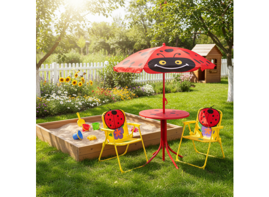 Zestaw mebli dziecięcych ogrodowych biedronka