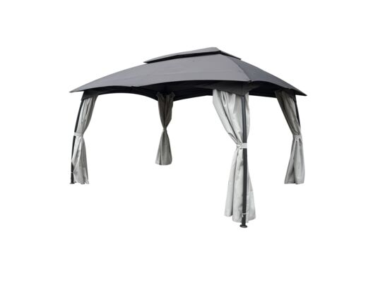 Pawilon ogrodowy grzybek z zasłonami 3 x 4 m grafitowy