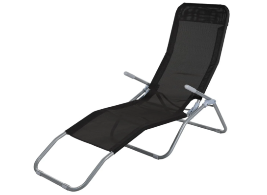 Leżak ogrodowy regulowany LAZY czarny