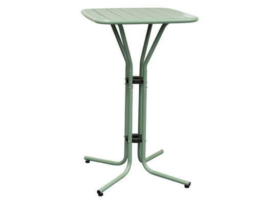 Wysoki metalowy stolik miętowy