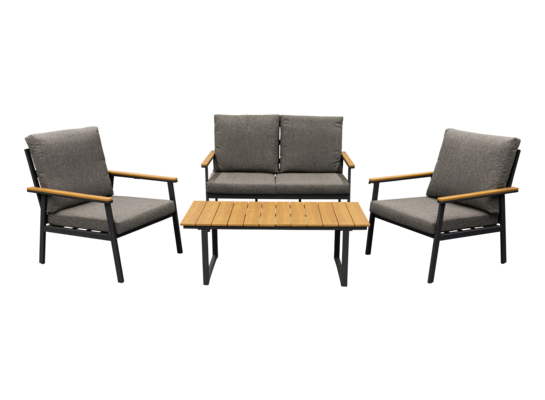 Zestaw kawowy na taras dla 4 osób szary Tarima