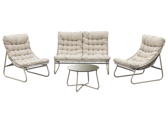 Zestaw mebli tarasowych dla 4 osób beżowy Natura