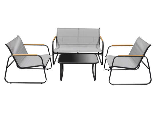 Zestaw mebli tarasowych dla 4 osób szary Vita