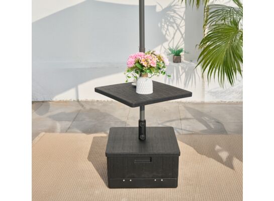 Podstawa do parasola ze stolikiem czarna