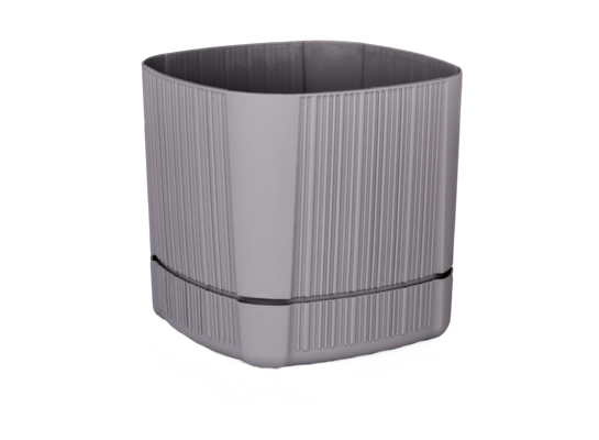 Donica plastikowa CASTLE FLOWER 13 cm szara