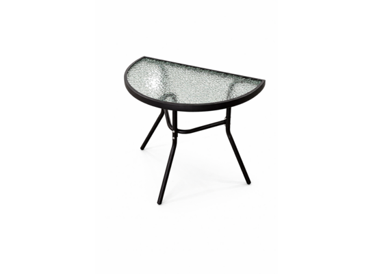 Stolik ogrodowy półbistro szklany blat fala wodna