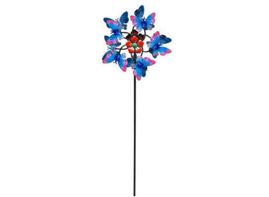 Dekoracja metalowy duży wiatrak z motylami