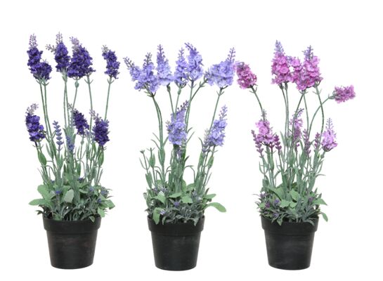 Kwiat sztuczny lawenda w doniczce mix kolorów