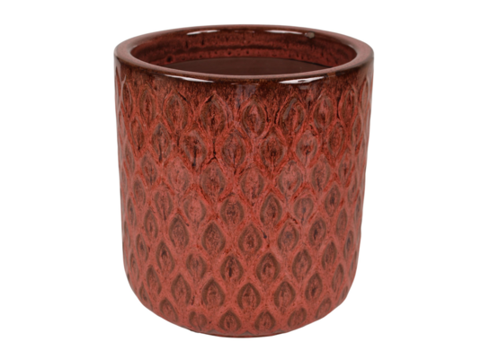 Donica szkliwiona MTC200-4759 czerwona 19,5 x 21,5 cm