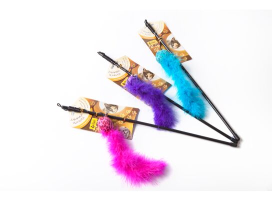 Wędka piłka z ogonkiem różowa Dingo