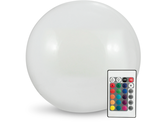 Lampa solarna LED kula RGBW 50 cm z pilotem