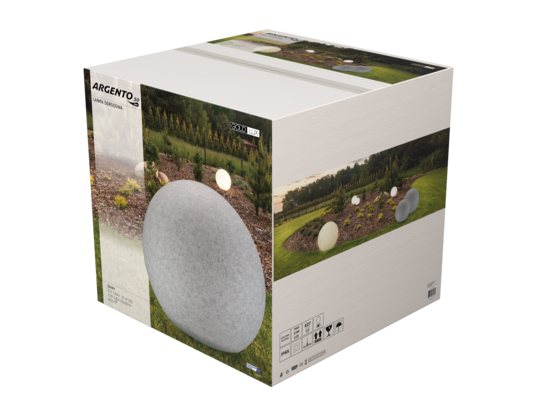 Lampa ogrodowa ARGENTO 50 szara kula E27