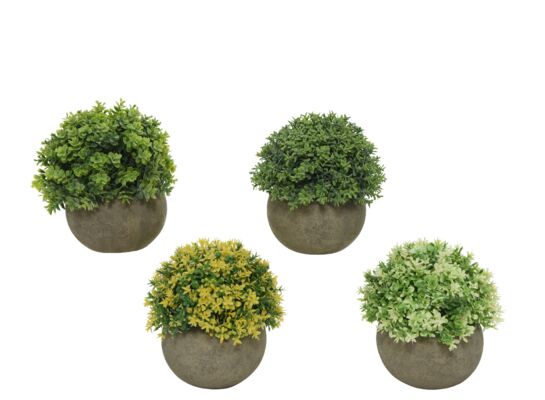 Kwiat sztuczny w okrągłej doniczce mix wzorów