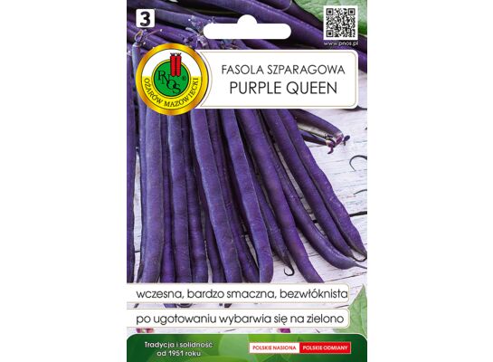Fasola szparagowa fioletowa karłowa Purple Queen 20 g GC 3 PNOS