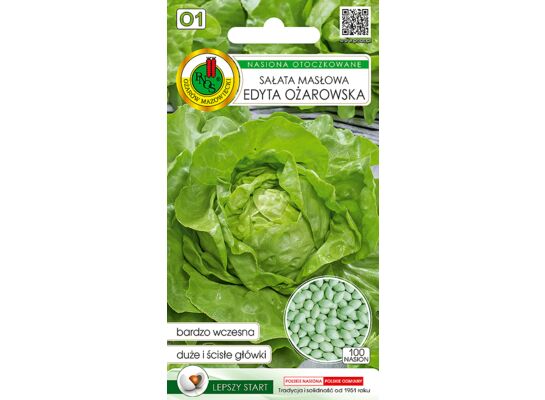 Sałata głowiasta masłowa Edyta ożarowska 100 ziaren OT GC O1 PNOS