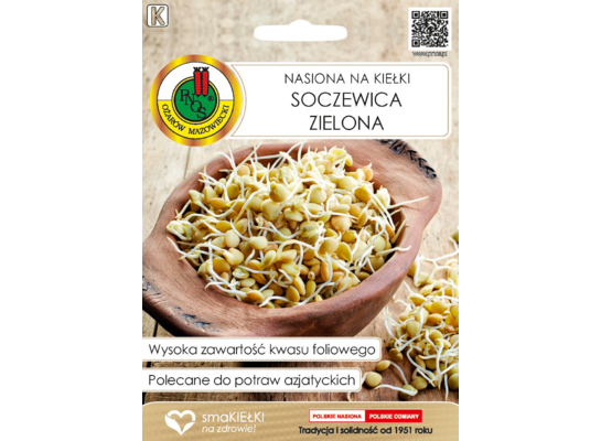 Nasiona na kiełki soczewica zielona 30 g GC K PNOS