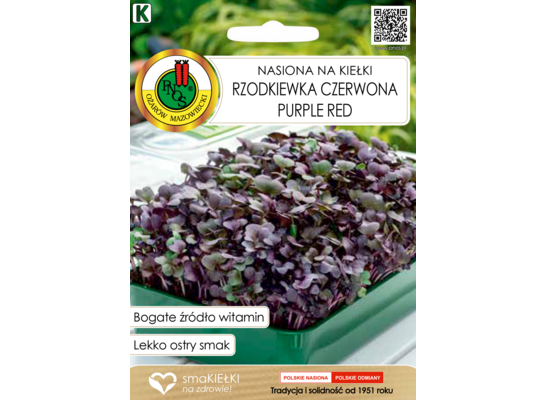 Nasiona na kiełki rzodkiewka czerwona Purple Red 5 g GC K PNOS