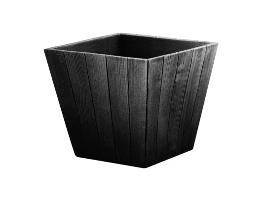 Doniczka "Wood" kwadratowa 40 cm antracytowa