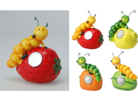 Lampka solarna gąsienica 9 x 5 x 11 cm mix kolorów