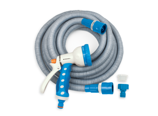 Zestaw węża rozciągliwego 5/15 m z pistoletem 7-funkcyjnym