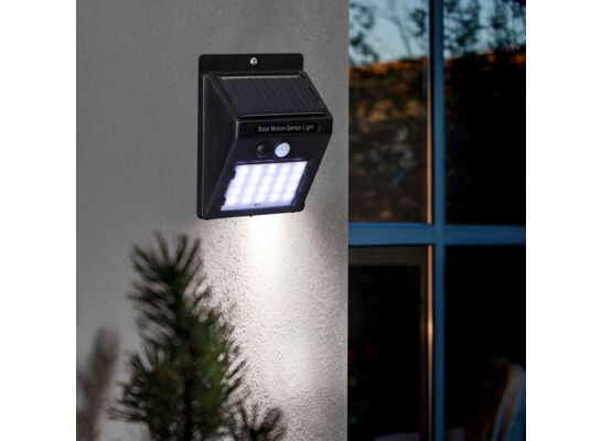 Kinkiet solarny czarny z czujnikiem ruchu