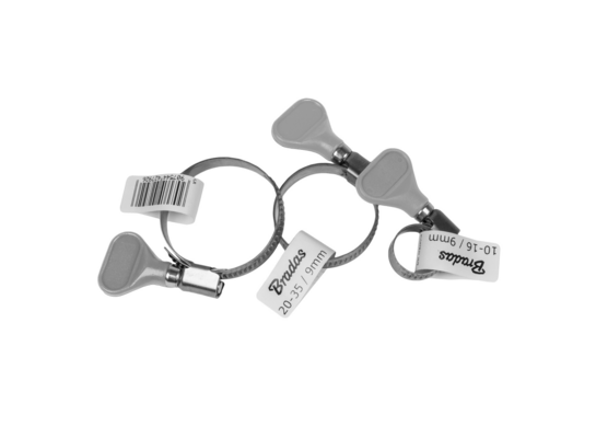 Opaska ślimakowa nierdzewna 16 - 27 mm z motylkiem Bradas