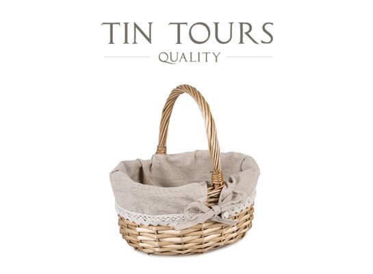 Koszyk wiklinowy z wyściółką 24 x 21 x 12/26 cm