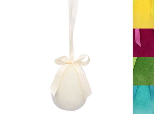 Zawieszka flokowana jajko 12 cm mix kolorów