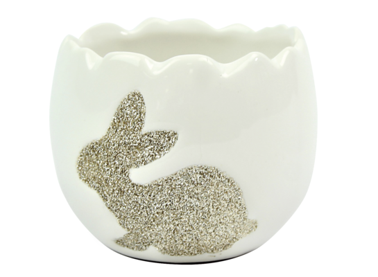 Pojemnik na rzeżuchę 8 x 10 x 10 cm biało-złoty