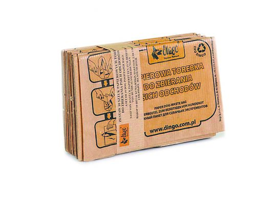 Papierowe torebki do zbierania psich odchodów opakowanie 10 sztuk Dingo