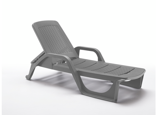 Leżak ogrodowy Nilo szary mat rattan