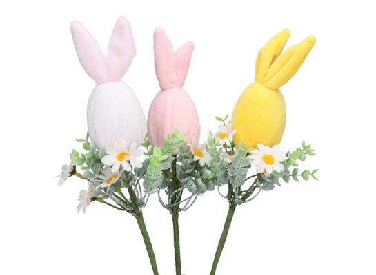 Dekoracja na piku jajko z uszami 30 cm różne kolory 1 szt.