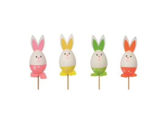 Zając-jajko na piku 26 cm różne kolory 1 szt.