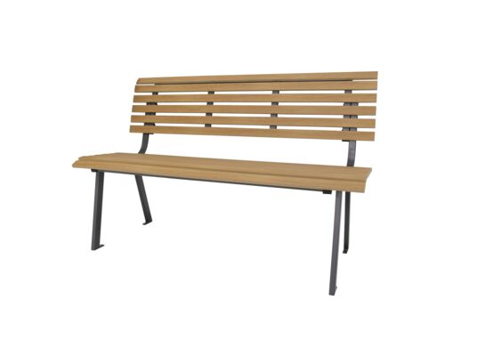 Ławka ogrodowa stal imitacja drewna