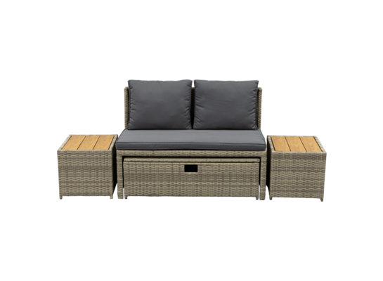 Sofa modułowa szaro-brązowa