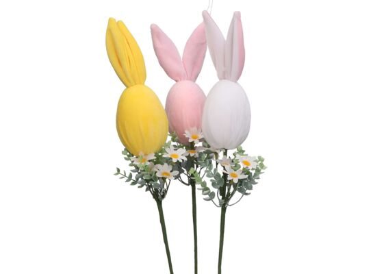 Dekoracja na piku jajko z uszami 45 cm różne kolory 1 szt.