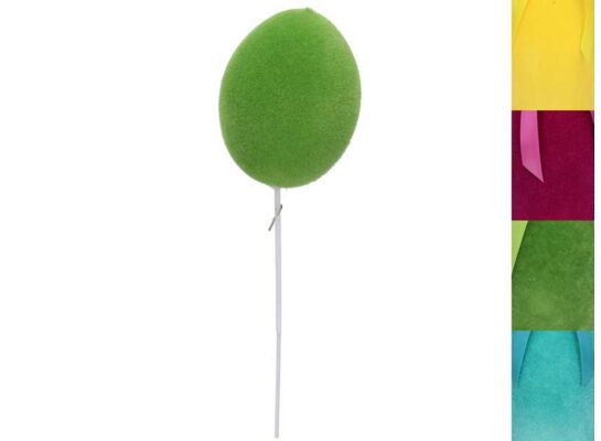 Jajko flokowane na piku 28 cm różne kolory 1 szt.