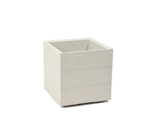 Kwietnik Karo 30 x 30 x 30 cm deska recycled beżowy