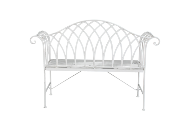 Ławka ogrodowa biała