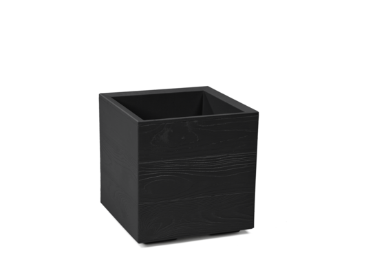 Kwietnik Karo 30 x 30 x 30 cm deska recycled czarny
