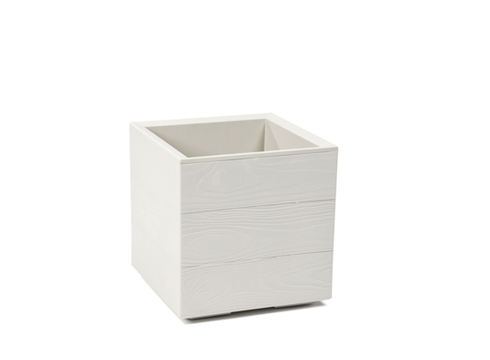 Kwietnik Karo 30 x 30 x 30 cm deska recycled kremowy