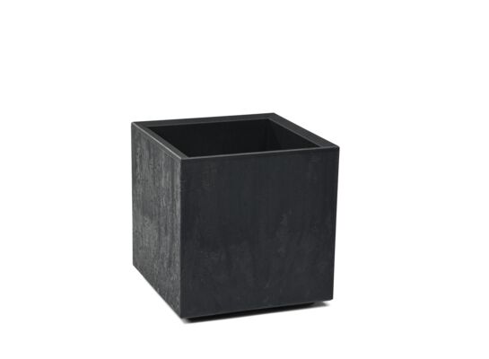 Kwietnik Karo 30 x 30 x 30 cm beton recycled czarny